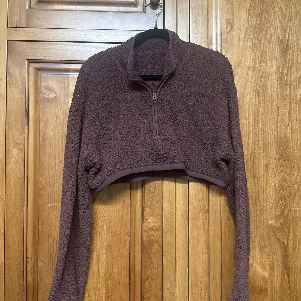 SKIMS Cozy Knit Half Zip Cropped Pullover